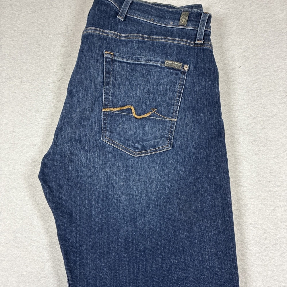 7 FOR ALL MANKIND 'Austyn' Mens Jeans Size 40x34 Blue Straight Leg Relaxed Fit